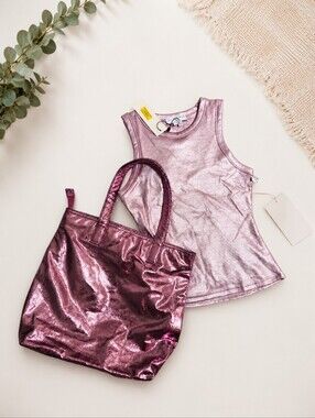 🍃FLASH SALE!✨ BNWT Metallic Pink Y2K Barbiecore Shoulder Bag